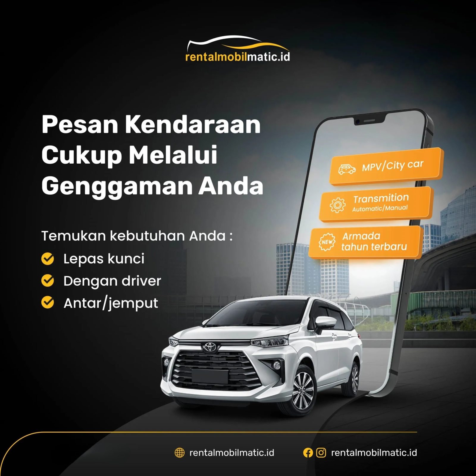 Rental Mobil Matic Murah, Aman, Nyaman Area Jakarta